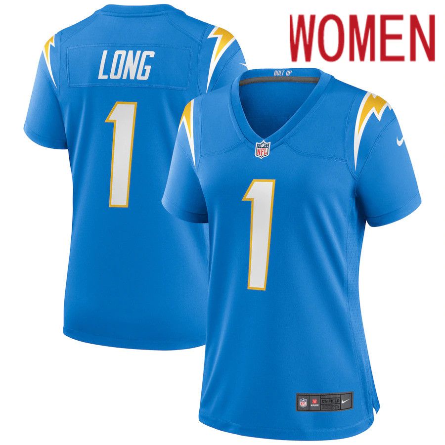 Women Los Angeles Chargers 1 Ty Long Nike Powder Blue Game NFL Jersey